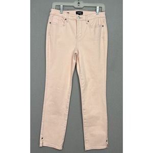 NYDJ SHERI SLIM Pink Carnation Mari Jeans Ankle Opening New Size 4